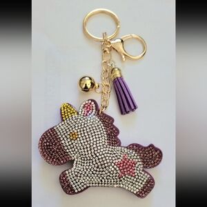 Sparkle Unicorn Crystal Rhinestone Keychain Bag Charm